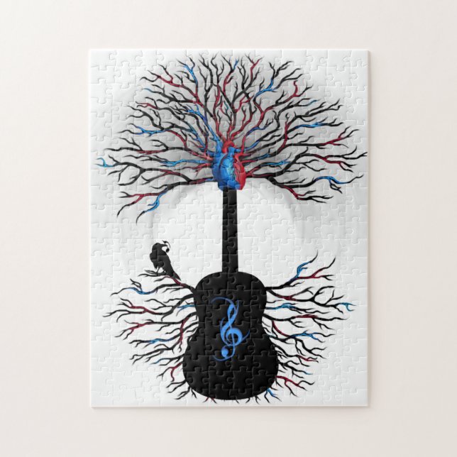 Rhythms of the Heart - ( surreal guitar art ) Jigsaw Puzzle (Vertical)
