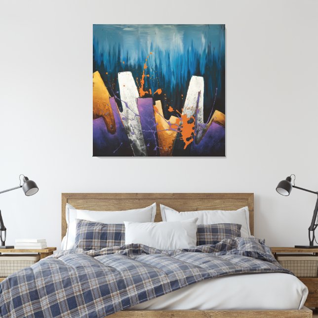 "Rhythms of the Urban Skyline" 🎨🌆 Canvas Print (Insitu(Bedroom))
