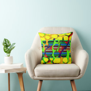 Rhythms of the Wild: Afrocentric Collage Throw Pillow