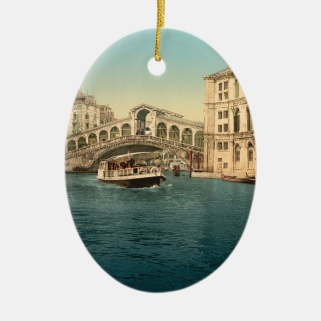 Rialto Bridge and Grand Canal, Venice Ceramic Ornament (Front)