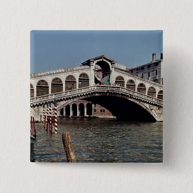 Rialto Bridge, begun 1588 2 Inch Square Button (Front)