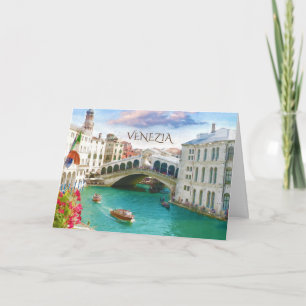 Rialto Bridge in Venice Venezia, Italy Card