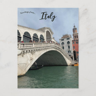 Rialto Bridge Or Ponti Di Rialto Venice Italy Postcard