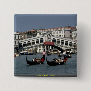 Rialto Bridge, Venice 2 Inch Square Button