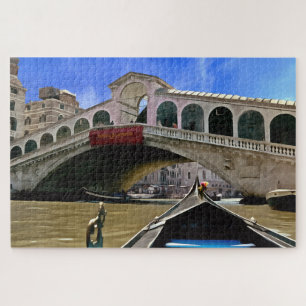 Rialto Bridge, Venice. In acrylics. Jigsaw Puzzle