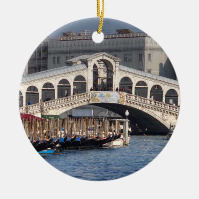 Rialto Bridge Venice Italy Ceramic Ornament (Front)