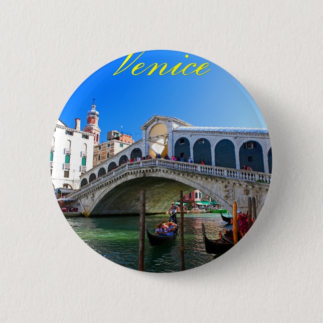 Rialto Bridge Venice - Pro Photo 2 Inch Round Button (Front)