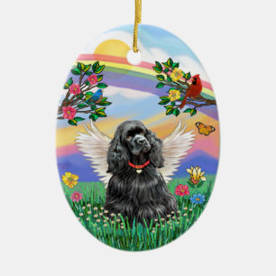 Rianbow Life - Black Cocker Spaniel Ceramic Ornament