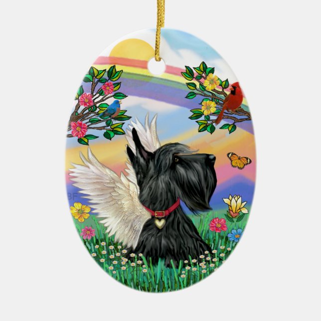 Rianbow Life - Scottish Terrier Ceramic Ornament (Front)
