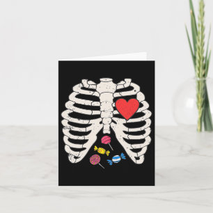 Rib Cage Candy Heart Funny Xray Halloween Kids Boy Card