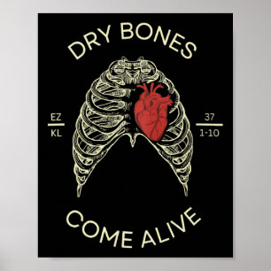 Rib Cage Dry Bones Come Alive Bible Verse Christia Poster