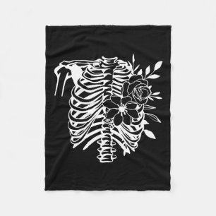 Rib Cage Flower Easy Halloween Costume 1 Fleece Blanket