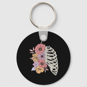 Rib Cage Flower Easy Halloween Costume Keychain