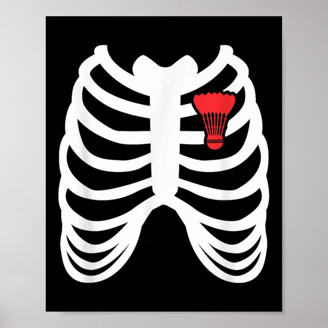 Rib Cage Funny Badminton Player T Shirt Gift  Poster (Front)