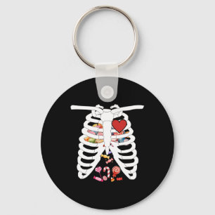Rib Cage X-ray Candy Funny Halloween Costume Kids Keychain