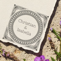 Ribbed Frame Couple Wooden Art Stamp