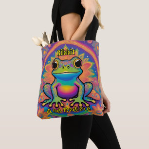 Ribbit and Radiate Boho Frog – Psychedelic Boho Tote Bag