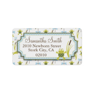 Ribbit Frog and Dragonfly Label