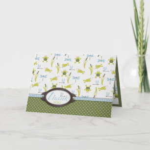 Ribbit Frog and Dragonfly Thank You Card