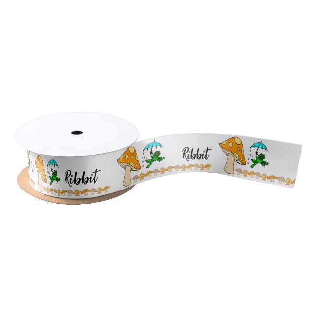  Ribbit Frog Mushroom Frogging Satin Ribbon (Spool)