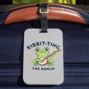 Ribbit-ting the Banjo ,Cute Frog Playing Music Luggage Tag