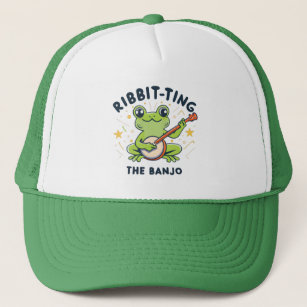 Ribbit-ting the Banjo ,Cute Frog Playing Music Trucker Hat