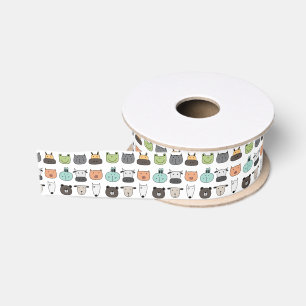 Ribbon 1.5" Width - Animal Faces Grosgrain Ribbon