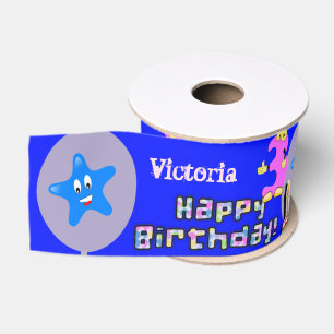 Ribbon, #3 Birthday Ribbon, Happy 3rd Birthday Grosgrain Ribbon