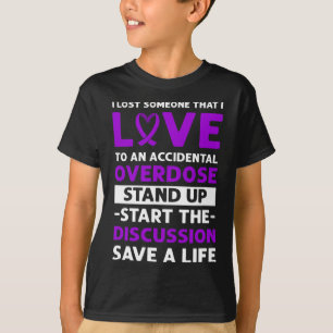 Ribbon. Accidental Overdose Awareness. T-Shirt