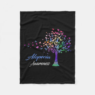 Ribbon Alopecia Awareness  Fleece Blanket