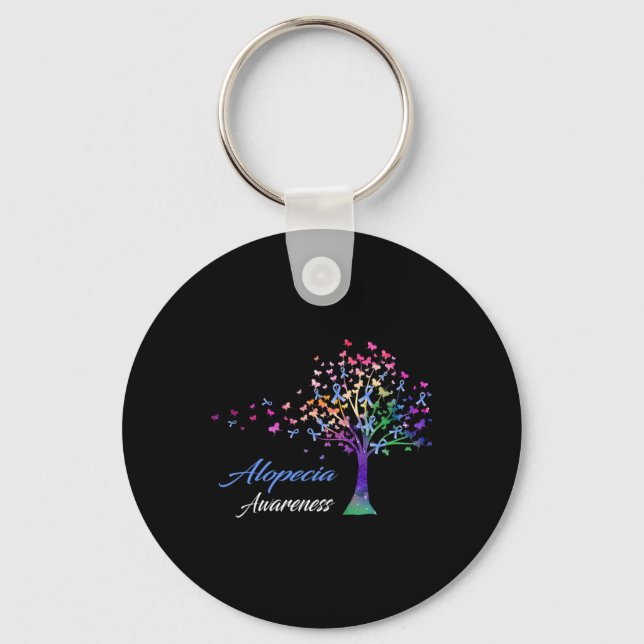 Ribbon Alopecia Awareness  Keychain (Front)