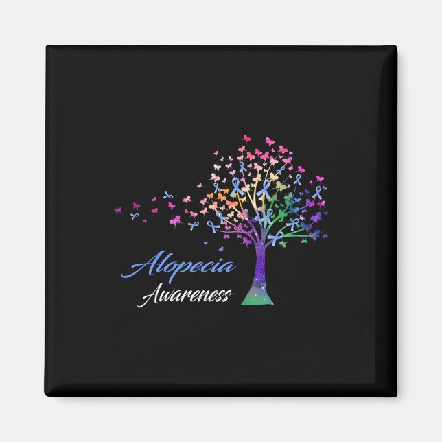 Ribbon Alopecia Awareness  Magnet (Front)