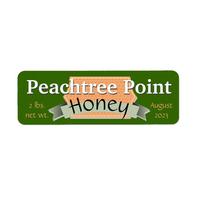 Ribbon and Banner Personalized Honey Jar (Front)
