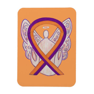 Ribbon Angel Art Magnets de la conscience orangée