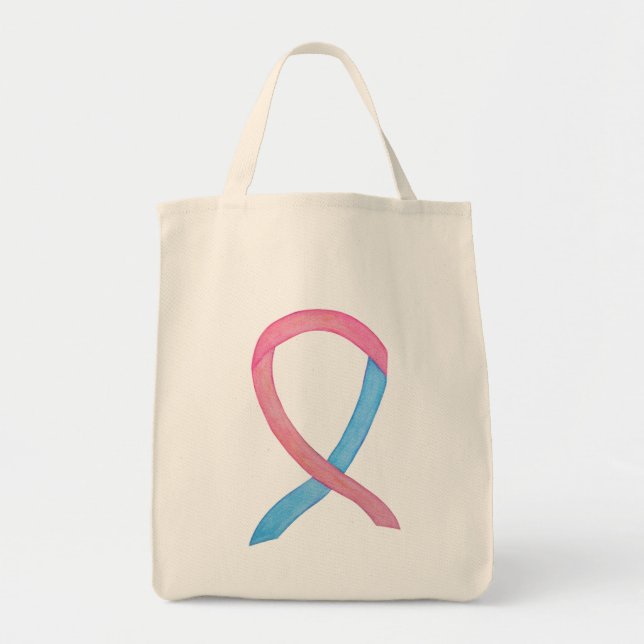 Ribbon Art rose et bleu Sac fourre-tout personnali (Devant)
