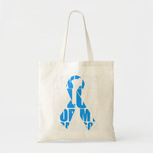 Ribbon Autism I Wear Blue For My Grandson Autism A Tote Bag