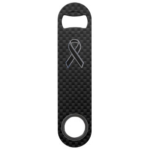 Ribbon Awareness Black Carbon Fibre Speed Bottle Opener