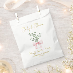 Ribbon   Baby’s Breath Seeds Baby Shower Favor Bag