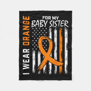 Ribbon Baby Sister Leukaemia Awareness Fleece Blanket