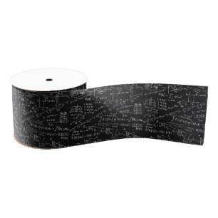 Ribbon - Black And White Math formula Grosgrain Ribbon