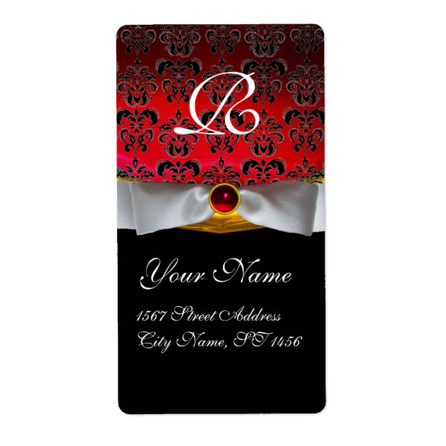 RIBBON BLANC BLACK RED BURGUNDY DOMMASK MONOGRAM (Devant)