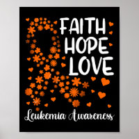 Ribbon Blood Cancer Faith Hope Love Leukaemia Awa