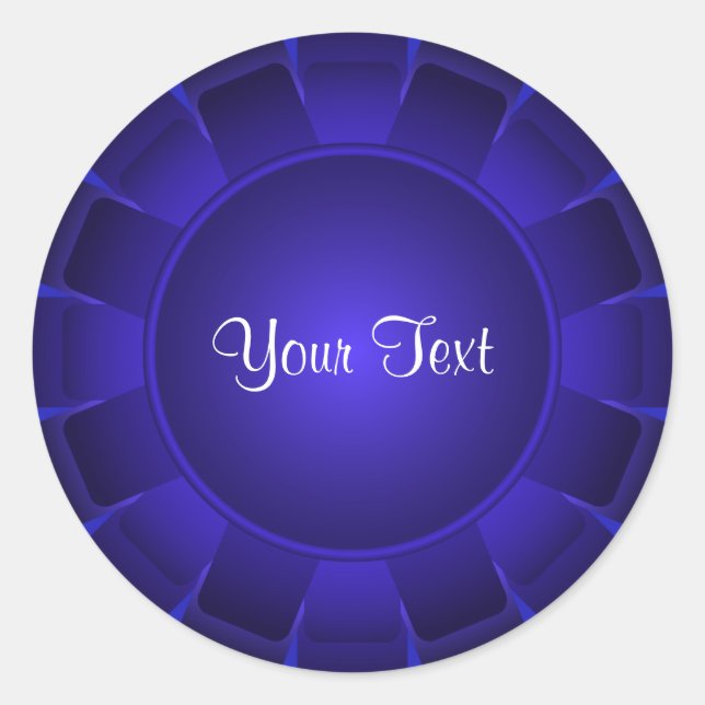 Ribbon Blue Blank to Customize Classic Round Sticker (Front)