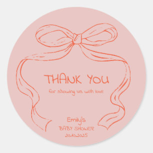 Ribbon Bow - Baby Shower Stickers