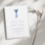 Ribbon Bow Elegance Dusty Blue Wedding Invitation<br><div class="desc">Bow Elegance Dusty Blue Wedding Invitation</div>