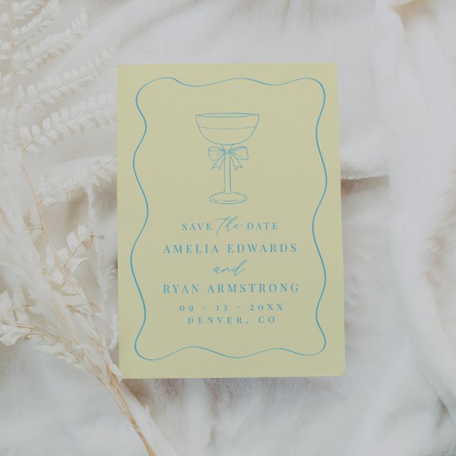 Ribbon Bow Elegant Modern Save The Date Invitation (Creator Uploaded)