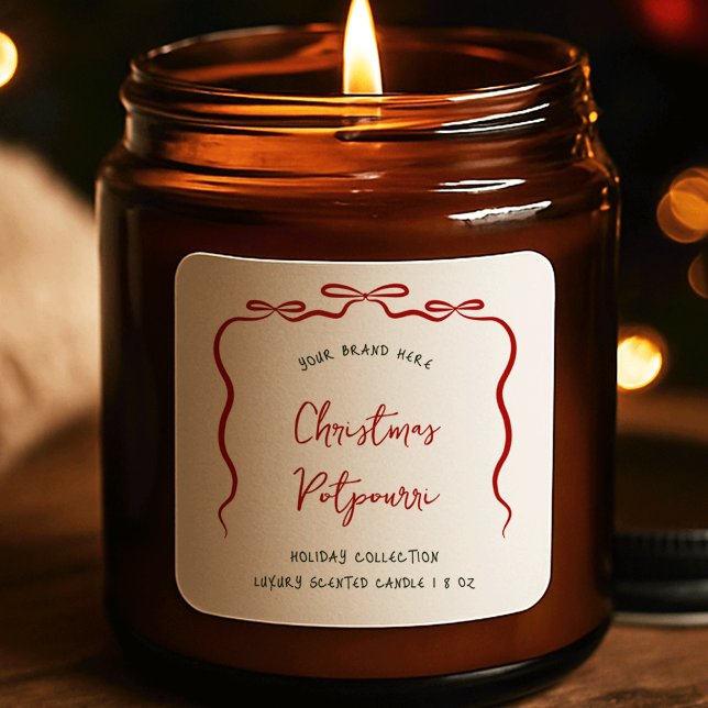 Ribbon Bow produit de Noël Jar Étiquette Whimsical (Créateur téléchargé)