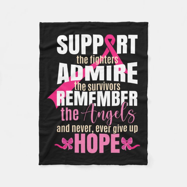Ribbon Breast Cancer Awareness  Fleece Blanket (Front)