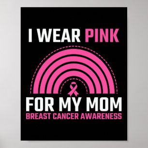 Ribbon Breast Cancer Awareness I Wear Pink For My  Poster