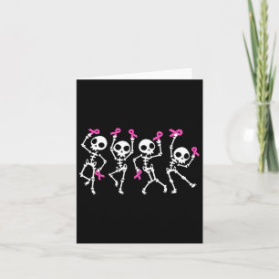 Ribbon Breast Cancer Awareness Skeleton Women Men  Card